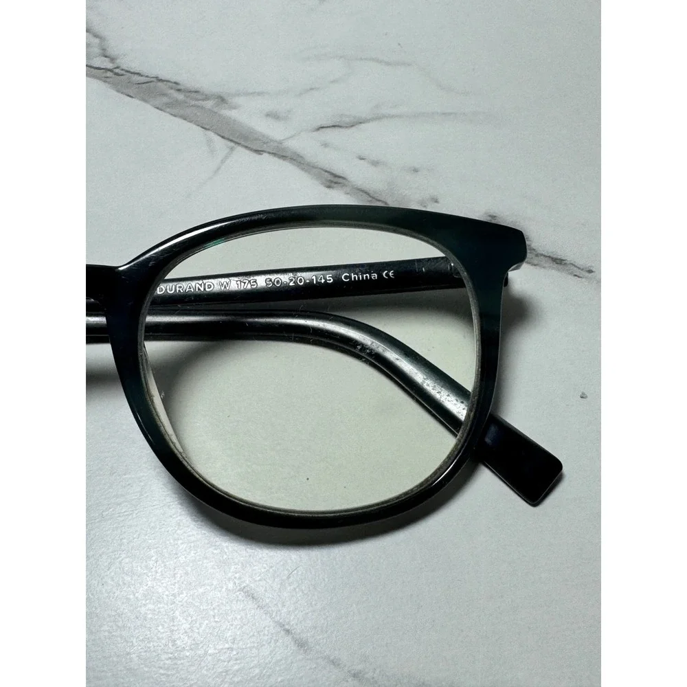 Warby Parker Durand W 175 Black Eyeglasses 50-20-145 Round Acetate Frames